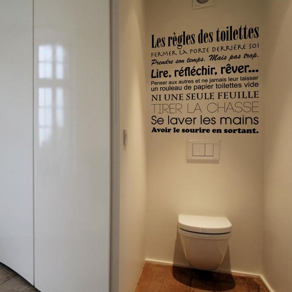 Exemple de stickers muraux: Les rgles des toilettes